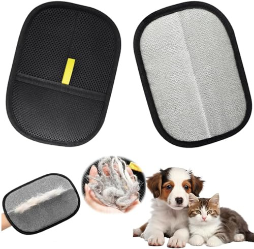 2pcs Gants Antistatiques pour Poils D'animaux,Double-Sided Pet Grooming Gloves,Static Removal Gloves for Pet Hair,Gants d'Épilation pour Animaux de Compagnie,Reusable Gants de Toilettage Double Face