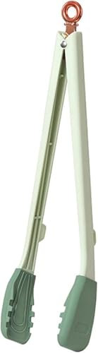 KYUEPONG BBQ Tongs,Kitchen Tongs,Grill TongsBBQ Grill,Silicone Kitchen Cooking Tongs Sturdy Grilling Barbeque Brush Handle Outdoor Barbeque Salad Clip Tool(Green)