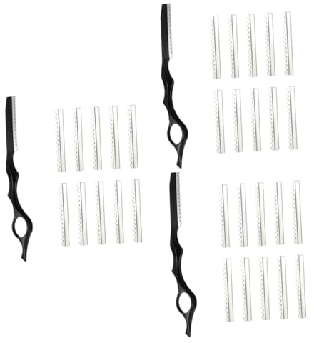 WRITWAA 3 Sets Haarschneider Set Home Haircut Kit Haar Haar Schneiden Rasiermesser Haarschnitt Rasiermesser Schwarz Edelstahl