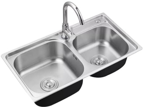 Fregadero bajo encimera, Fregadero de Cocina de Dos Senos, fregaderos de Cocina de Acero Inoxidable, Fregadero de Cocina con Grifo y desagüe, Fregadero de Cocina bajo encimera o Empotrado.