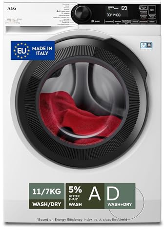 AEG Lavasciuga Libera installazione, LWR7D1174B, Serie 7000 ProSteam, 11+7 Kg, Vapore Refresh, 1400 Giri, Motore Inverter, Silenziosità 73 dB(A), Classe D