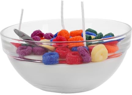 Beaupretty Creative Cereal Bowl Scented Candles Soy Wax Metal Spoon Home Decor Unique Idea