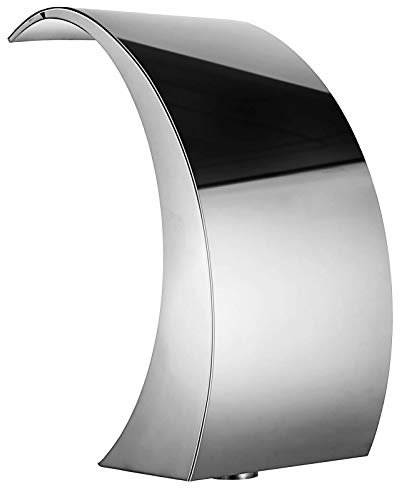 WDSOPK Fontana per Piscina in Acciaio Inox, Cascata, Argento, per Piscine Interrate, Giardino, Cascate, Piscina, Regalo, Decorazione