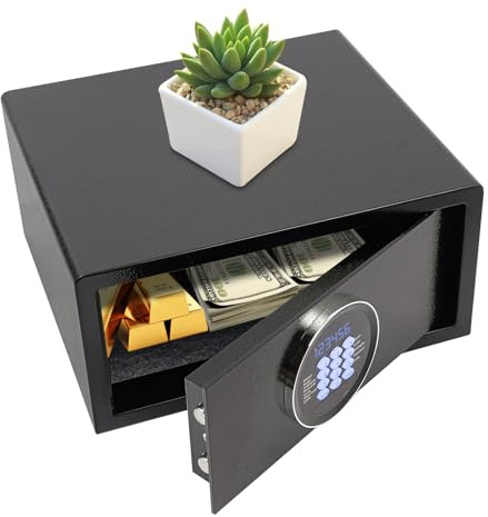 30L Safe Tresor für Zuhause, Feuerfester Tresor mit Zahlenschloss, Schlüssel-Sicherheitsschrank, Anti-Theft Schranktresor für Geld, Dokument, Medizin and Wertgegenstände