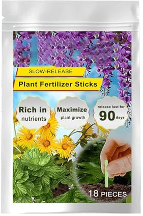 Fertilizzante Per Piante - Fertilizzante In Bastoncini - 18 Pezzi Nutrienti Naturali a Rilascio Lento per Fiori Conifere Ortaggi Legumi Frutta Giardino Nutrizione Continua Piante D'Appartamento