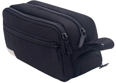 GKYQVE Estuche estético multicapa para bolígrafos, organizador escolar para gomas de borrar, marcadores, tijeras, almacenamiento, bolsa multicapa, caja de gran capacidad, Black