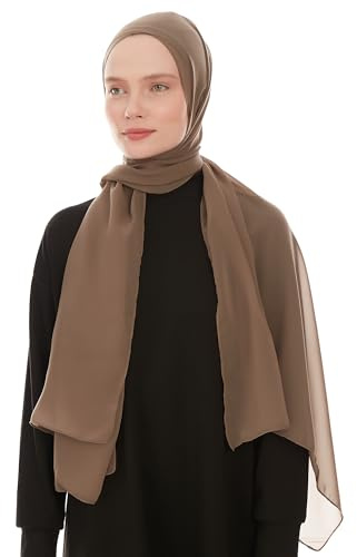 Huvudduk dam hijab – chiffong hijab huvudduk för kvinnor – modern muslimsk chiffong hidzab halsduk huvudduk, toupe, 180 x 70 cm