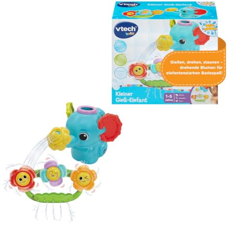 VTech Gieß-Elefant – Badespielzeug mit Saugnapf & Dreheffekten