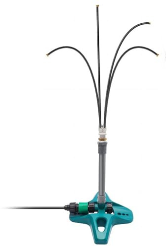 Señor portátil, 19-27 altura de pie señores para patio exterior, ángulo de pulverización ajustable señor portátil con línea de nebulización de 26 pies, aspersores para patio jardín piscina playa, señ
