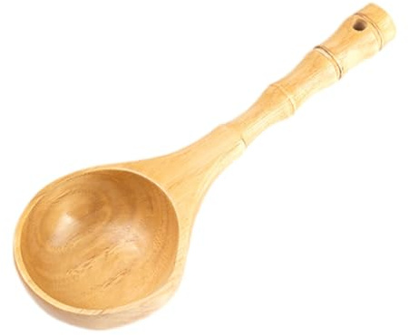 EXQUIMEUBLE Saunaraum Holzlöffel aus Robustem Holz mit Langem Griff Multifunktionale Schöpfkelle für Dampfbad und Küche Praktisches Sauna Zubehör für Restaurant und Supermarkt