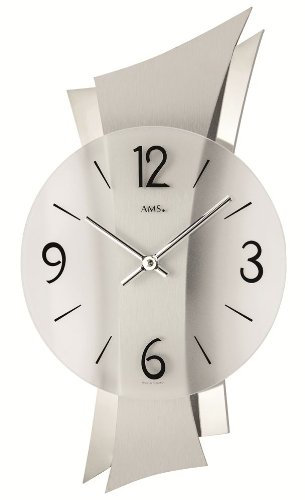 AMS Moderne Wanduhr mit Quartzwerk, batteriebetrieben 9398