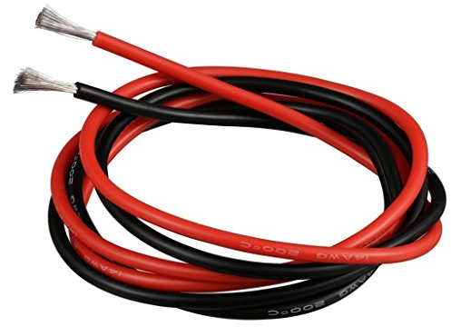 BNTECHGO 14 Gauge Silicone Wire 10 ft red and 10 ft Black Flexible 14 AWG Stranded Tinned Copper Wire