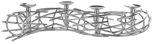Fink - Adventskranz - Leuchter - 4-flammig - vernickelt - Silber - Metall - Länge 86cm - Weihnachten