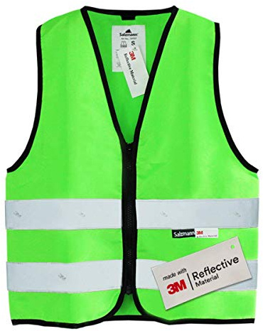Salzmann Children's High Visibility Vest - Reflective Safety Vest with Zipper - Made with 3M Reflective Material