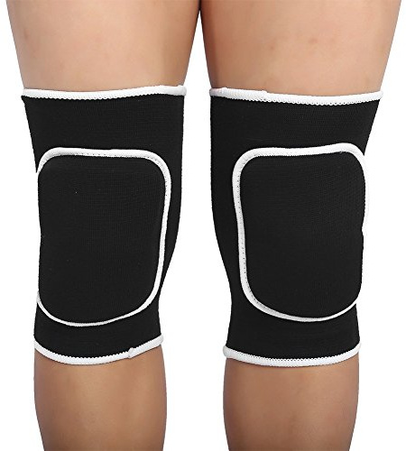 VGEBY Genouillère Sport Protection Hommes Femmes Support Soutien de Genoux Élastique Soulagement Douleurs Articulaires et Arthrite pour Danse Basketball Volleyball(Noir)