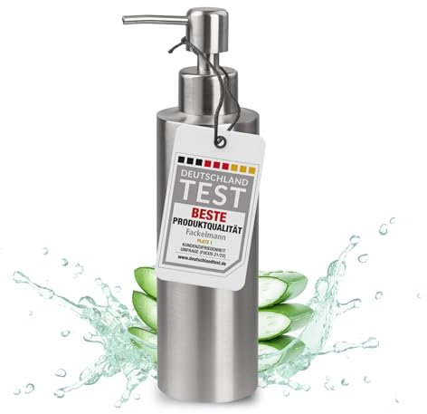 Seifenspender aus Edelstahl Silber Matt – Großes Fassungsvermögen von 350 ml für Flüssigseife – Hygiene und Stil in einem Spender