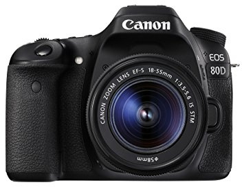 Canon EOS 80D Digital SLR Kit with EF-S 18-55mm f/3.5-5.6 Image Stabilization STM Lens (Black) (Renewed)