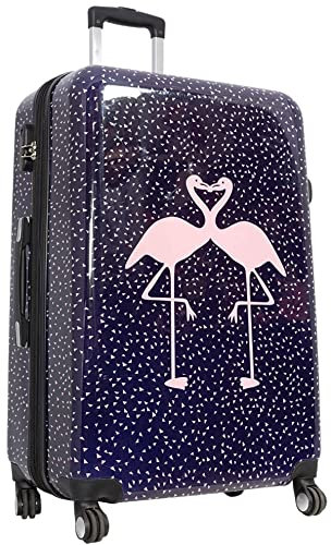 Bowatex Bunter Reisetrolley Flamingo Trolley Motivkoffer Vogel Groß 100 Li Plus