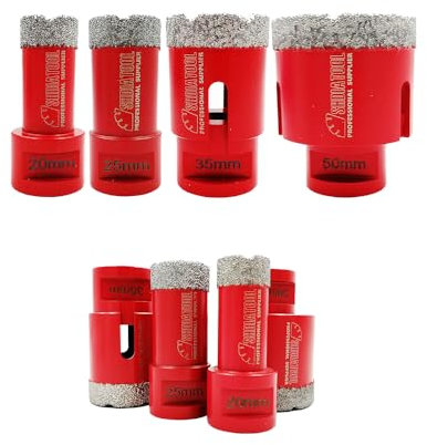 SHDIATOOL Dry Diamond Drill Core Bits 4pcs/Set Dia 20/25/35/50mm Vacuum Brazed M14 Connection for Tile Porcelain Granite Marble