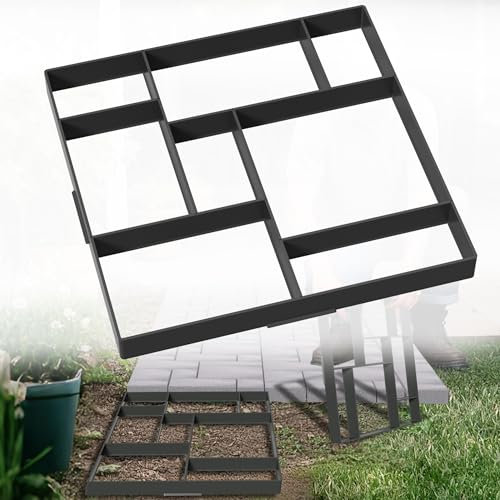 HENGMEI DIY Betonform Gehweg Form Gehwegen Schalungsform Gießform Pflasterform Schablone für Beton, Pflastersteine, Terrassenplatten (5 Stücke, Quadrat)