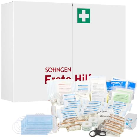 SÖHNGEN Verbandschrank London, gefüllt DIN 13169, 2-türig, 60,4 x 17 x 46,2 cm, Art.-Nr. 501005 | Erste Hilfe Schrank | Verbandsschrank | Sanitätswandschrank