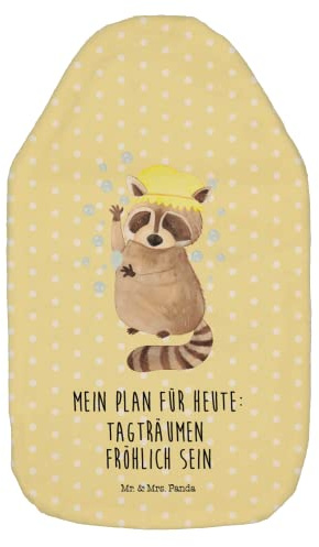 Mr. & Mrs. Panda Wärmflasche Waschbär - Geschenk, Gute Laune, lustige Sprüche, Tiere, Plan, waschen, Wärmflaschenbezug, Körnerkissen, Bettflasche,