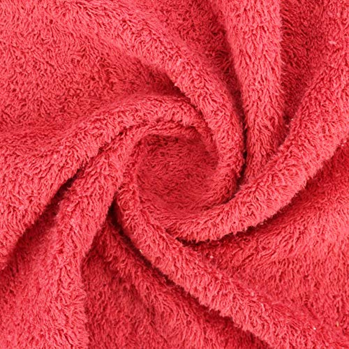 TELA FELPA, RIZO LISO, TELA DE TOALLA EN COLORES LISO (ROJO, 1 METRO)