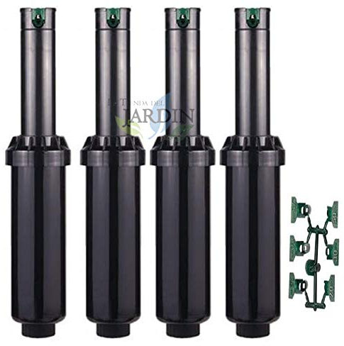 Suinga Set di 4 Irrigatore turbina Hunter SRM-04. Portata da 4 a 9 metri. Filettatura 1/2 Femmina, Nero