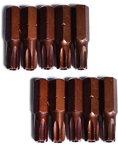 Utoolmart T35 Torx-Schraubendreher-Bits, S2-Stahl, 1/4-Zoll-Antrieb, Sechskant-Schaft-Bohrer, magnetisch, 25 mm Länge, für Elektro-Haushalt, Handreparatur, Werkzeuge, 10 Stück