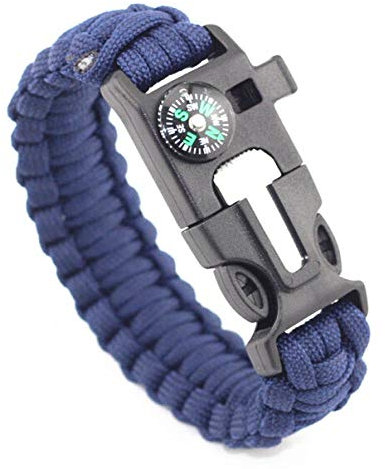 Bryights Paracord Armband Multifunktionale Militärische Notfallüberleben Paracord 4Mm Armband Outdoor Scraper Whistle Schnalle Paracord Werkzeuge 550 Paracord-Rot Blau
