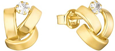 Amor Ohrstecker Damen Ohrschmuck, mit Zirkonia synth., 1,1 cm, Gold, Kommt in Schmuck Geschenk Box, 2015292