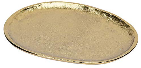Murago - Dekoschale ca.16,5cm Gold-farbig Dekoteller Schale Tablett für Schmuckteller Schlüssel Ring Ablage Metall Schmuckschale Kosmetik Seifen Teller Wohnzimmer Deko Badezimmer Tischdeko
