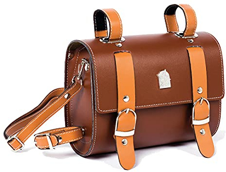 TentHome Retro Fahrradtasche Satteltasche Leder PU Lenkertasche Rahmentasche Werkzeugtasche für Gepäckträger Fahrradgepäcktasche Vintage Sattel Vorne Hinten Braun Radfahren Zubehör