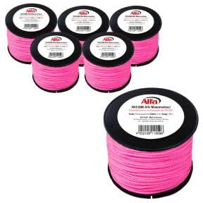 6X Alfa Maurerschnur Pink 100 m Länge Ø 2,0 mm Profi-Qualität Polypropylen rund geflochten Reißfest & Belastbar Richtschnur Bauschnur Lotschnur Pflasterschnur