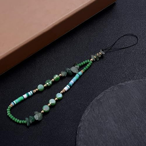 PTNKUIIY Handykette Bunt Handyanhänger, Kristall Telefon Charme Strap Perlen Handy Lanyard Handgelenk Bunte Perlenkette Anti-verlorene Handykette Auto Schlüsselbund Anhänger Handtasche Charme Damen