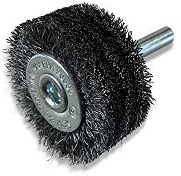 Lot de 10 brosses rotatives circulaires métalliques sur tige Ø 38 mm | Fil acier souple Ø 0,20 mm | Epaisseur 18 mm | 3 rangs | Pour perceuse ou visseuse à mandrin | Kibros 2638AV18x10