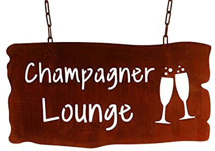 Cartel de pizarra oxidada para jardín