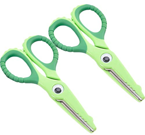 Operitacx 2stücke Sicherheitsschere für Junge Mädchen und Bastelschere für Erwachsene Haushaltsaccessoires Schere zum Schneiden von Papier und Fotos Ergonomisches Design Leicht und Handlich