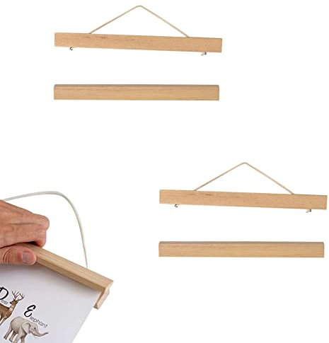 KARELLS Marco Moderno de Madera Magnético Colgador, 2 Piezas Marcos para Carteles con Imágenes de Madera Magnética, 31 cm