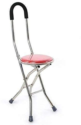 Bâton de Marche, Siège de Bâton de Marche Tabouret Pliant/Interrupteur de Chaise Bâtons 4 Pieds Respirant Cadre en Alliage Léger Chargement Statique 180Kg Bâton de Marche Antidérapant avec Hôpital