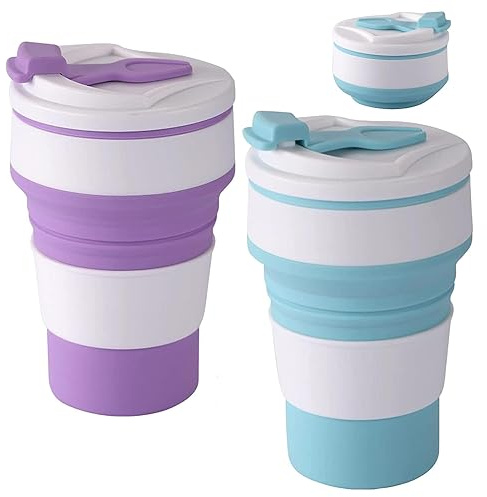 YIMINI Gobelet Pliable en Silicone - Tasse Rétractable Portable pour Camping et Voyage - Coupe d'Eau (350ml)