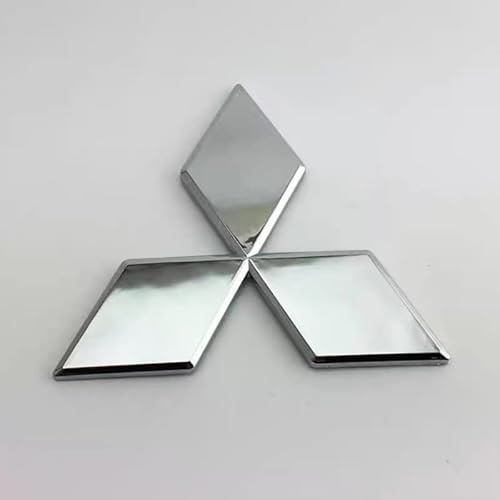 RIKCAT Coche Logo Emblema Insignia para Mitsubishi Montero Sport 2019-2023,Maletero Pegatina Emblema Frontal Capó Estilo con Logotipo Autoadhesivo Auto Accesorios,Silver