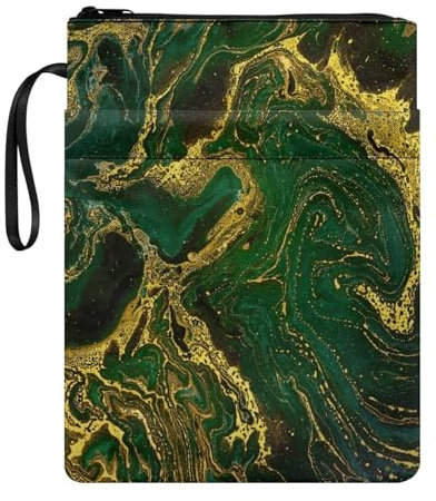 ZIATUBLES Buchhülle mit Marmordruck für Buchliebhaber, Buchschutz, Tasche mit Reißverschluss, waschbar, Bucheinband für Hardcover, Taschenbücher, Lehrbücher, Bibel, 29,5 x 22,6 cm