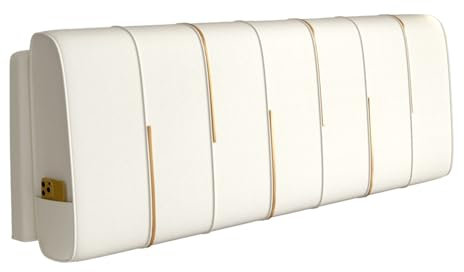 ZZYK Keilkopfteil Großes Nachttisch-Stützkissen Für Schwangerschaft, Wandkissen Gepolstertes Schlafzimmer Schlafsofa Rückenlehne Mit Abnehmbarem Bezug,Weiß,Paste 75/190cm