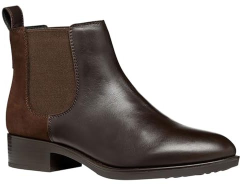 Geox Stivali da Donna D Felicity B alla Caviglia, Marrone Scuro, 38.5 EU