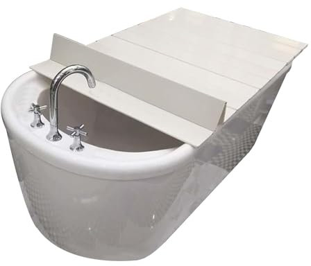 Cubiertas De Bañera, Tapa De Bañera, Bandeja De Bañera Plegable, Tablero De Plástico De PVC Adecuado For Baños Domésticos Y Pabellones De SPA (tamaño: 175x70x0,6 Cm/Blanco) (Size : 175x70x0.6cm)