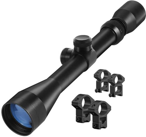 Mifhnby Lunette de visée 3-9x40, réticule Mil-Dot pour la Chasse, avec Anneaux Picatinny de 20mm et Anneaux de Rails en Queue d'aronde de 11mm