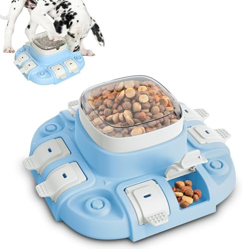 Dufuso Jouet Chien Occupation, Jeu Intelligence Chien Jouet Indestructible pour Gamelle Chien- Jeu de stratégie Dog Activity-Formation Interactive-Niveau 2 (Intermédiaire)