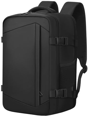 KIRFEIHT Zaino da Viaggio 40x20x25 per Ryanair 20L Bagaglio a Mano Aereo Piccolo - Borsa da Viaggio per Cabina, Zaini Universali per Uomo e Donna per Scuola Trekking Lavoro - Nero
