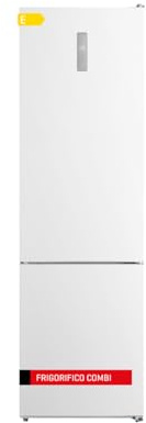 Corberó - Frigorífico Combi | CCM20124NFW | 330L | 63,5x59,5x201 | No Frost, Display Puerta, Luz LED, Crisper, Balcones Ajustables, Estantes de Cristal, Huevera | 40 Db | Blanco